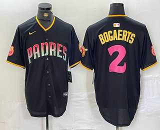 Men%27s San Diego Padres #2 Xander Bogaerts Black Fashion Baseball Jersey